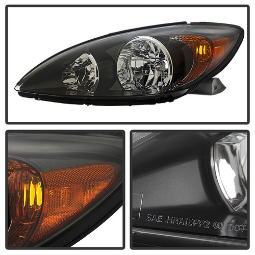 FOR 2002 2003 2004 TOYOTA CAMRY REPLACEMENT HEADLIGHT HEADLAMP LAMP BLACK LH+RH