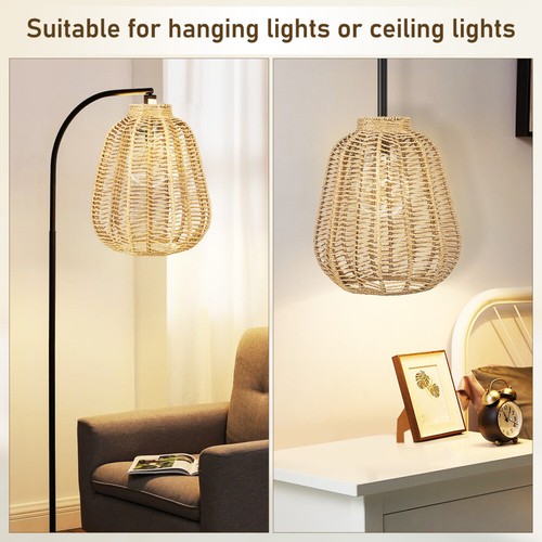 Woven Lampshade Lampshades for Table Rattan Drum Floor Replacement - Picture 7 of 11