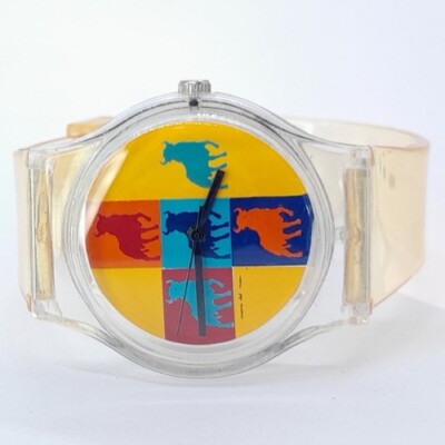 Buffalo Theme Watch Multicolor Face Plastic Case Transparent Silicon Band Unisex