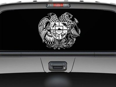 Armenian Coat of Arms Symbol Logo decal sticker 15'' white