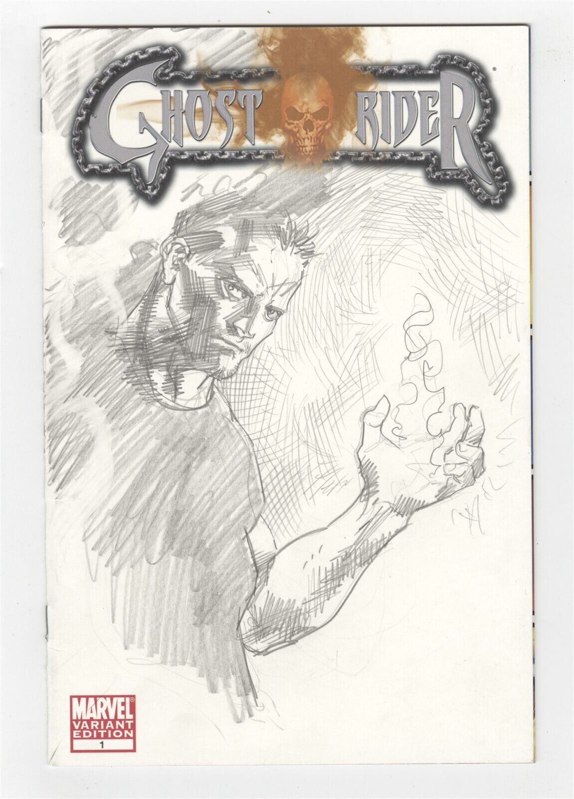 Ghost Rider #1 NM/M 9.8 Marvel Comic Sketch Variant Johnny Blaze Unknown Artist