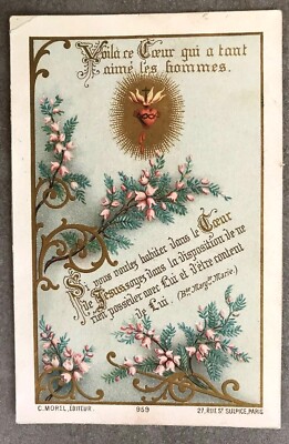 C MOREL PIOUS IMAGE 959 HERE IS THIS HEART THAT LOVED MEN SO MUCH / Holy picture
