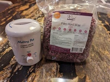 Wax necessities film hard wax plum and melting pot for wax and sugar 35.0.0z bag