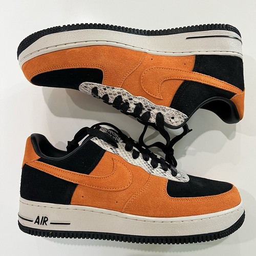 New In box Nike Air Force 1 Low ID Snakeskin Orange Black CT3761 991 Size 9 - Picture 5 of 12