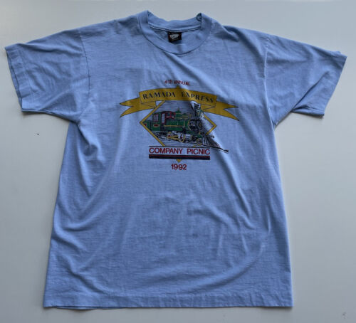 T-Shirt Herren Large Screen Stars Ramada Express Company Picknick 1992 blau
