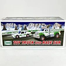 Hess Toy Truck and Race Car with Lights Multiple Sounds Operating Ramp