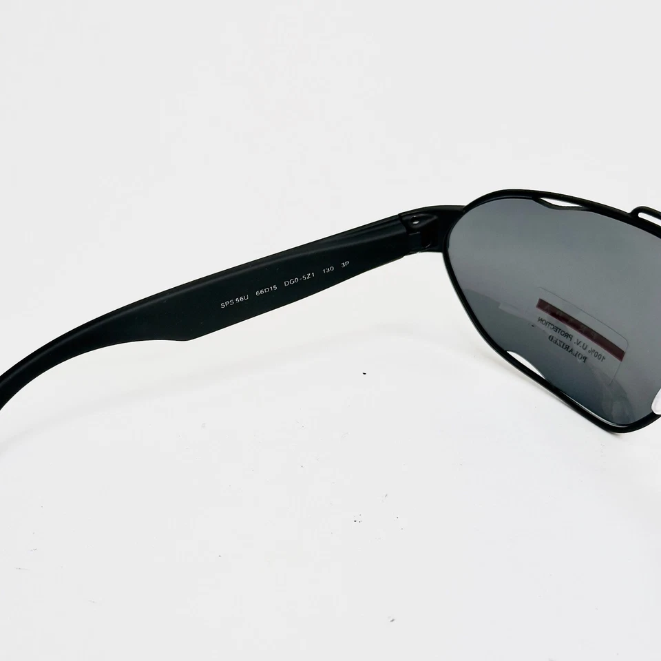 Черные спортивные поляризованные овальные авиаторские солнцезащитные очки PRADA LINEA ROSSA CORE 56U PS56US - Изображение 2 из 4
