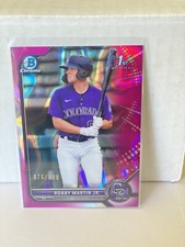 Robby Martin Jr 2022 Bowman Chrome 1st Fuchsia Pink Refractor SP #76/199 Rockies