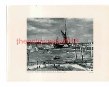 Unloading Barge, Mersea Island, R O Dunlop, Book Illustration (Print), 1940