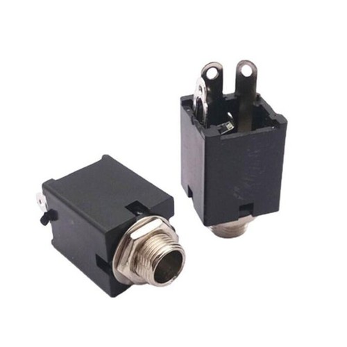2pcs 6.35mm 6.5 mono Female Jack Headphone Connector Socket 1/4 Audio Microphone - Picture 3 of 6
