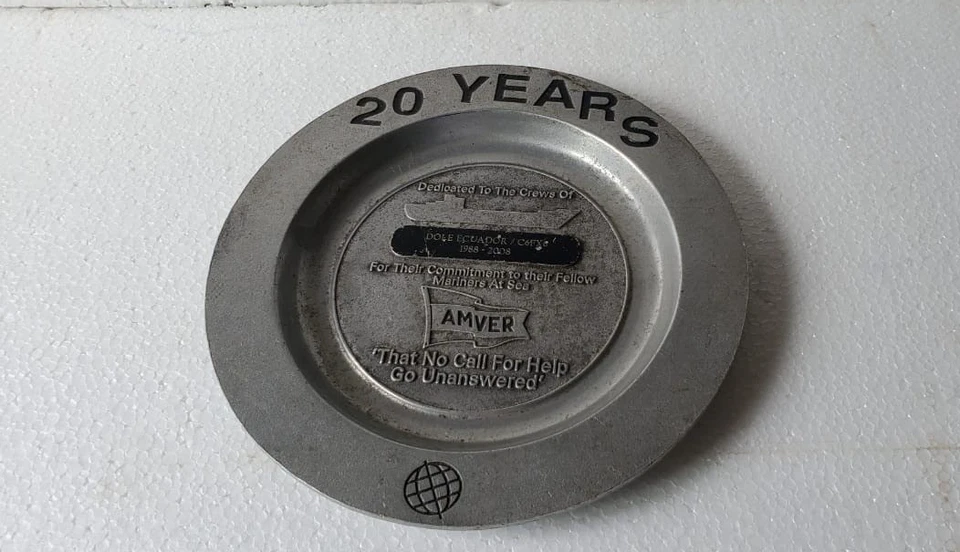 老式 PLATE DOLE ECUADOR C6FX6 1988 - 2002 AMVER CARSON STATESMETAL FREEPORT US — 第 3/4 张图片