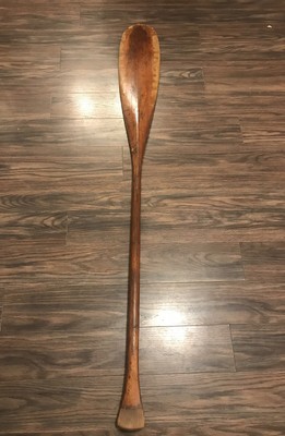vintage old town wooden paddle 59 long label boat oar