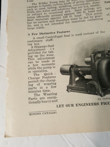 1923 Kopalnia reklamowa Ad A.R. WILFLEY & SONS Odśrodkowe pompy do piasku Denver CO - Zdjęcie 4 z 4