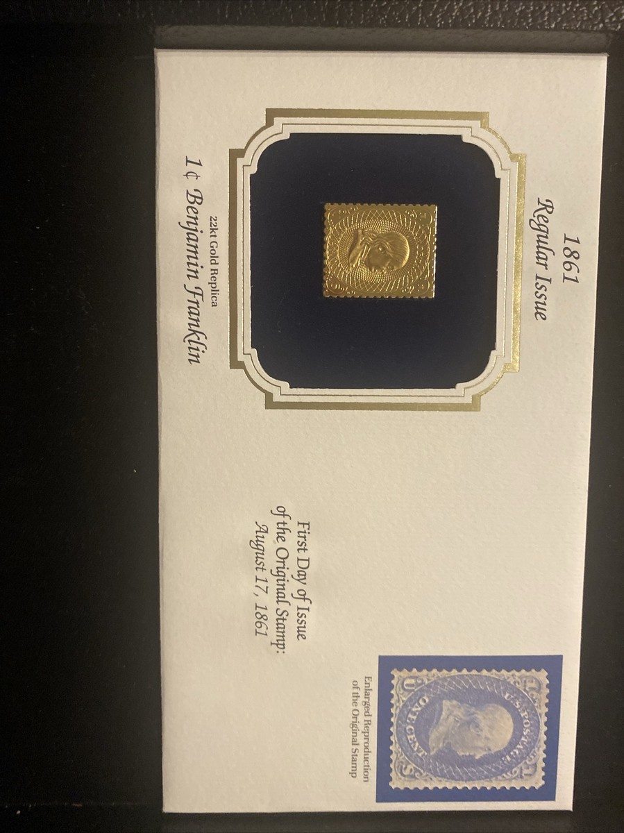 18金リング✾ 11号✾ BENETTON✾ 1861 Regular issue replica 22 kt Gold Stamp .01 Benjamin