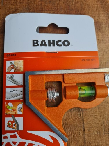 Bahco CS150 Combination Square 150mm 6" Stainless Steel Ruler Spirit Level - Picture 3 of 6