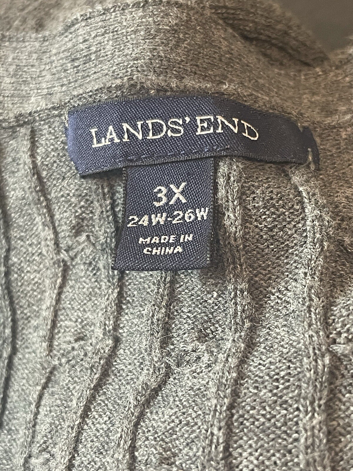 Basic Editions Gray Cable Knit V-neck Long Sleeve… - image 8