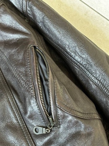Vintage Fur Trim Aviator Leather Brown USA Bomber Jacket Size XL - Picture 7 of 13