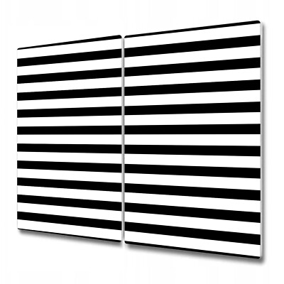 Glass Cutting Board Worktop Saver Stripe Black and White Stripes 2x30x52