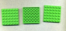 LEGO - 3958 - 6x6 -- Building Plate - Green/Light Green - from Minecraft 21227 - 3 Pieces
