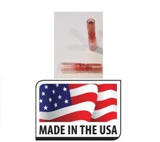 25 22-18 GA. 180 FEMALE SIZE RED 3M HEAT SHRINK BULLET CONNECTOR .180" USA