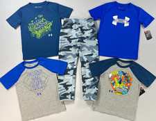 Little Boy's Under Armour Lot of 5 UA Shirts Camo Sweatpants Size 6 NEW