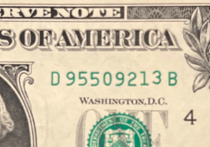 Lucky 13 Odometer Serial Number $1 Dollar Bill - Image 2 of 4