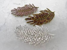 Silver leaf shaped crystal hair barrette clip bridal clip bridal barrette
