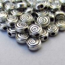 Circle Design 6mm Antiqued Silver Plated Spacer Beads B9979 - 10, 20 Or 50PCs