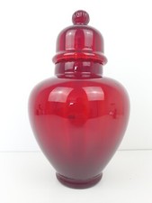 Vintage Large Red Empoli MCM Sweet Jar Apothecary Jar with Lid Italian 32cm H