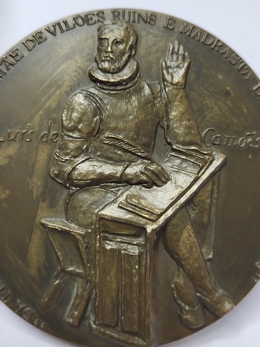 STONING OF SAINT STEPHEN/ Poet LUÍS DE CAMÕES Bronze Medal By Joaquim Correia - Picture 3 of 6