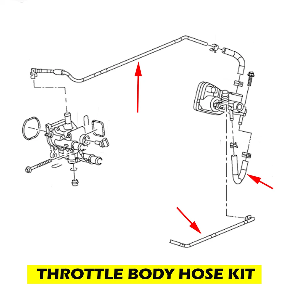 Juego de 3 mangueras de tubo de entrada de salida de calentador de cuerpo de acelerador para CHEVY Aveo Pontiac G3 1,6 L Foto 2 de 4