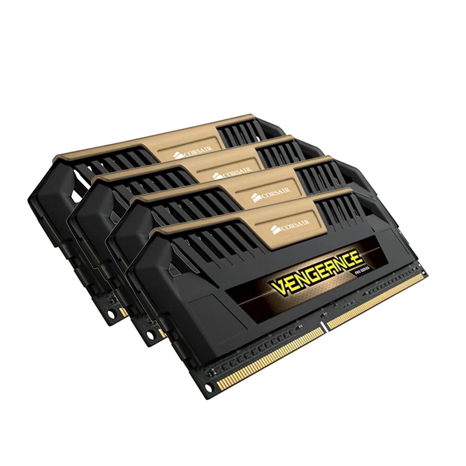 Corsair Pro 32GB 4x 8GB DDR3 OC 2133MHz PC3-17000U 240Pin Desktop Memory Gold AB - Image 2 of 4