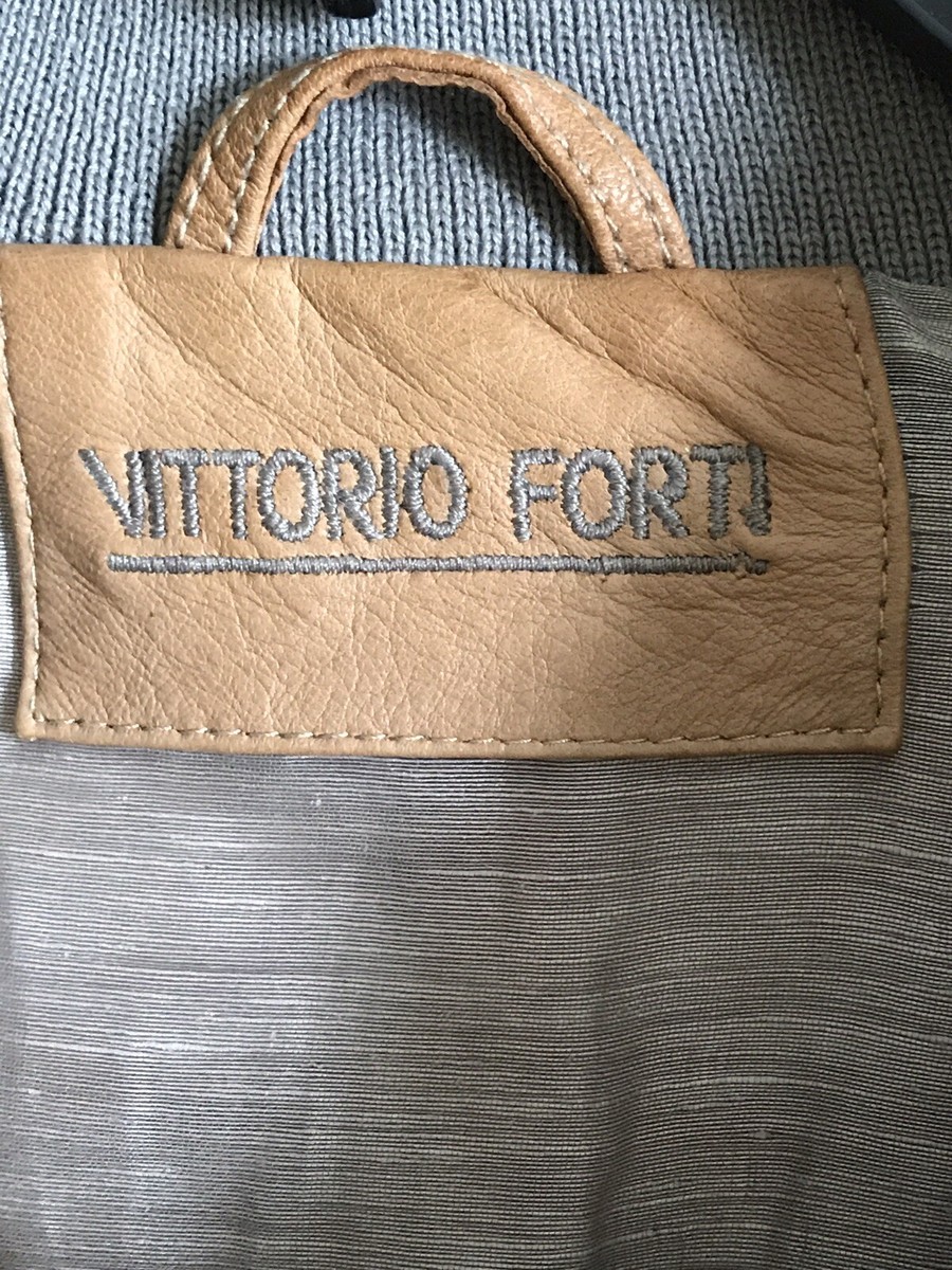 Genuine Leather “Vittorio Forti” Jacket,Auth, XL, Light Brown