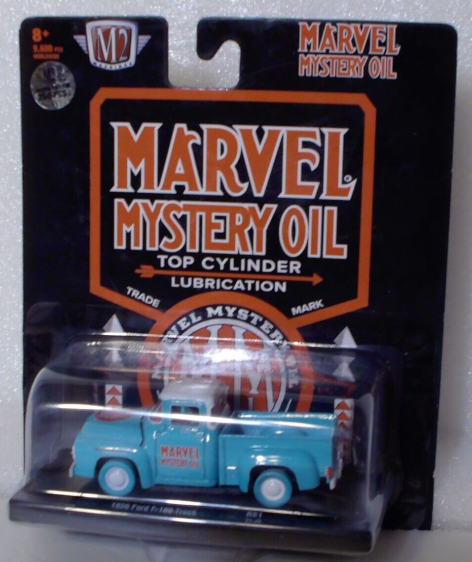 M2 Machines Teal/White Chase 1956 Ford F-100 Truck 1:64 Diecast