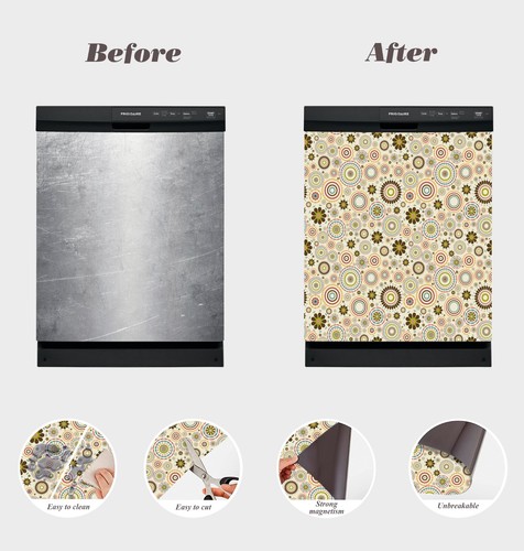 Dishwasher Magnet Cover - Reusable Magnetic Tiles Decal - Pack of 4 Tiles - V029 - Picture 4 of 8