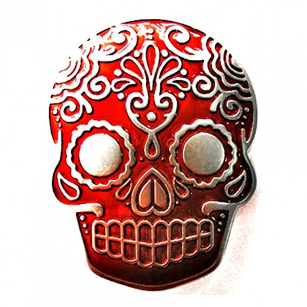 Buckle Totenkopf, Tattoo, Skull, Rot, GüRtelschnalle, Nice!-image