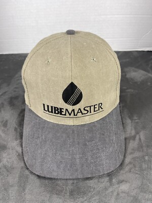 Vintage LUBE MASTER Grease Pump Reservoir Oil Petroleum Snapback Hat Cap Clean 