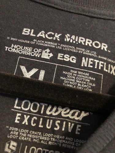 Mens XL Lootcrate Black Mirror Tshirt *see description below - Picture 2 of 2