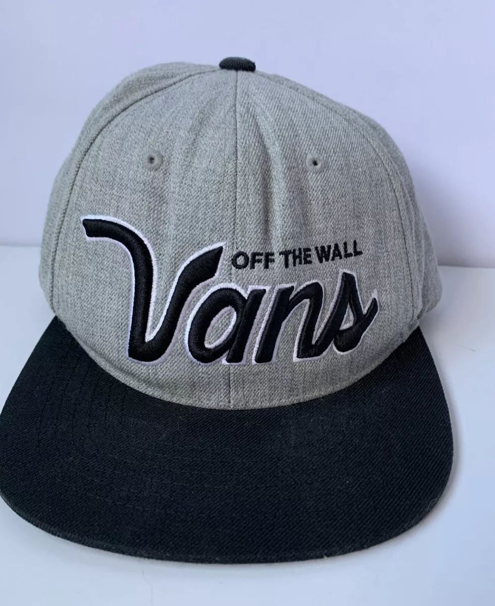 Vans 2014 Off The Wall Snapback Acrylic Wool Yupoong Hat Grey and Black