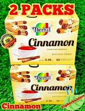 (2) Te de Canela ✅ Tea Cinnamon Infusion Herbs 50 bags 0.3 oz each By Therbal