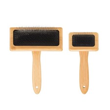 1X(Wooden Hand Carders Slicker Brush Wool Brush Carding Brush Needle4757