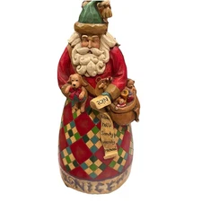 Jim Shore Heartwood Creek HE KNOWS Santa Figurine 2 Sided Naughty Nice 2005