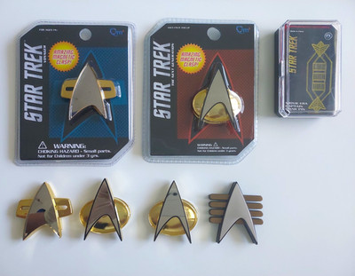 Star Trek: 5 x QmX / 1 x Fansets Communikator Magnet + 1 Avonos Captain, neu !