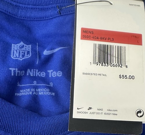 Niebieska męska koszulka z dużym logo Nike New England Patriots rozmiar T-shirt (fabrycznie nowa z metką) - Zdjęcie 2 z 2