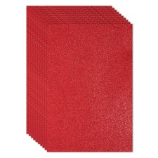 10 Sheets 2mm Glitter Foam Sheet 16x12" Red EVA Paper with Back Adhesive