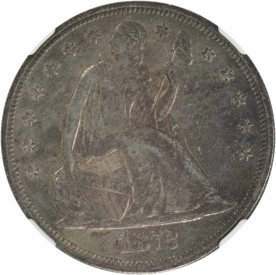 1872-CC Liberty Seated Silver Dollar Genuine (AU Details - Cleaned) NGC - Image 3 of 4