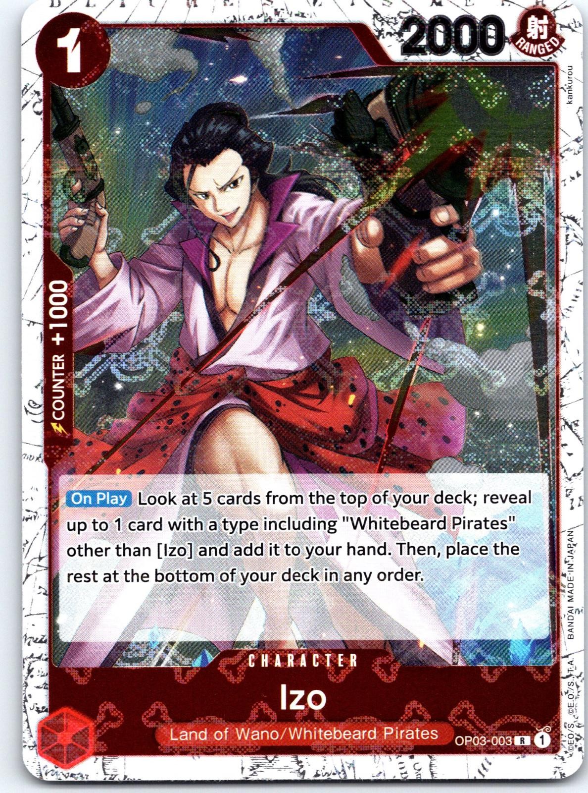 Izo (Jolly Roger Foil) OP03-003 Rare Premium Booster -The Best- One Piece NM