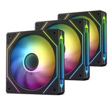 8 ARGB Infinity Mirror Case Fans 120mm Kit - 5 Reverse  3 Std w/ Controller