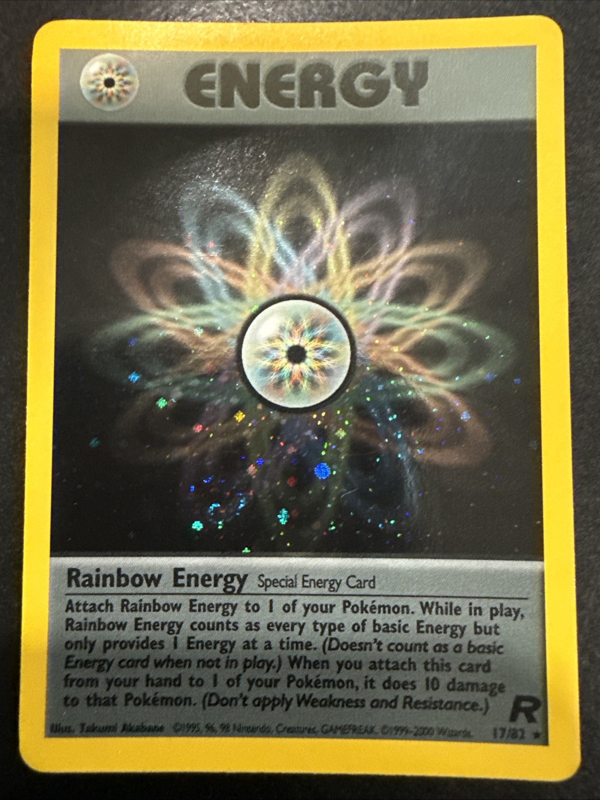Pokemon Rainbow Energy Holo Rare 17/82 Unlimited Edition Swirl Near Mint