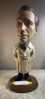 Vintage 70s Esco Chalkware Humphrey Bogart 15.5'' Statue-Minimal Chipping (WM)